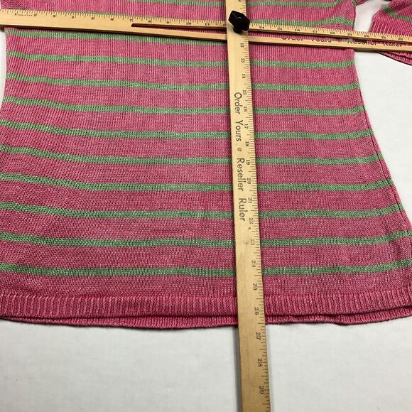 Talbots Linen Tunic Sweater Striped Long Sleeve Coastal Casual Pullover MEDIUM - Picture 6 of 10